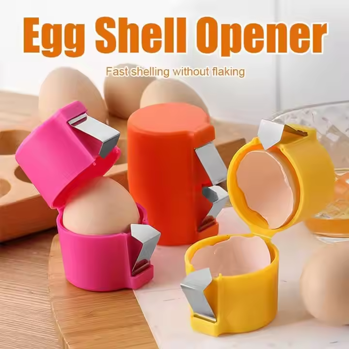 Egg Shell Opener & Separator Set – 3 pcs Stainless Steel Kitchen Gadgets