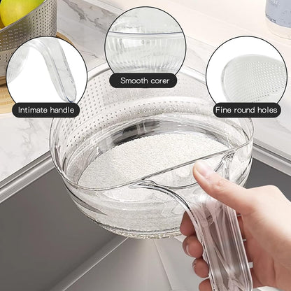 2-in-1 Rice Washer & Strainer Bowl - Multifunctional Drain Basket